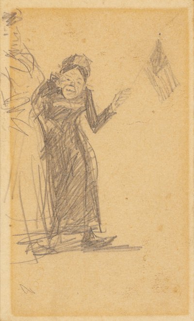 Woman Waving Flag by William James Glackens